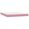 vidaXL Sommier &agrave; lattes de lit avec matelas et LED rose 180x210 cm velours