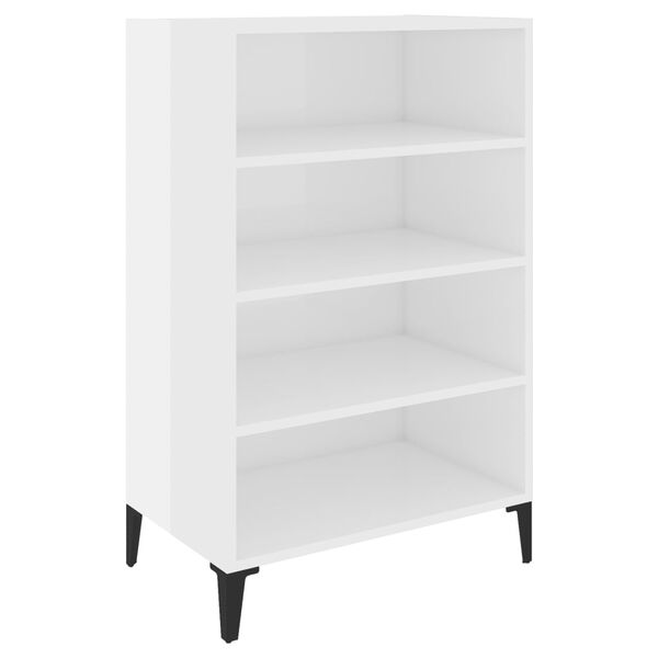 vidaXL Buffet Blanc brillant 57x35x90 cm Agglom&eacute;r&eacute;