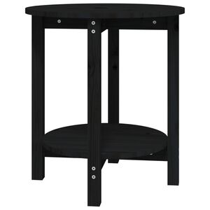 vidaXL Table basse Noir &Oslash; 55x60 cm Bois massif de pin