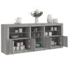 vidaXL Buffet avec lumi&egrave;res LED sonoma gris 181,5x37x67 cm
