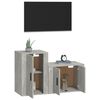 vidaXL Ensemble de meubles TV 2 pcs gris b&eacute;ton bois d'ing&eacute;nierie
