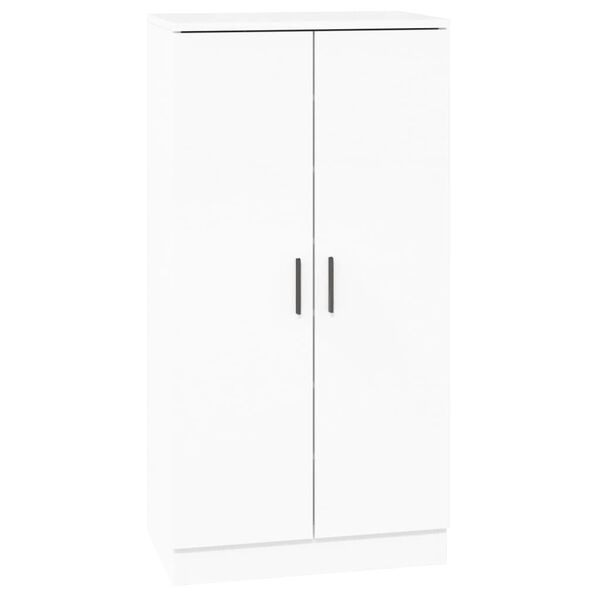 vidaXL Armoire &agrave; chaussure Blanc brillant 55x35x108 cm Bois ing&eacute;nierie