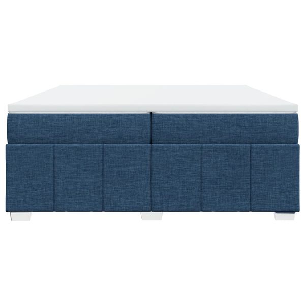 vidaXL Sommier &agrave; lattes de lit avec matelas Bleu 200x200 cm Tissu