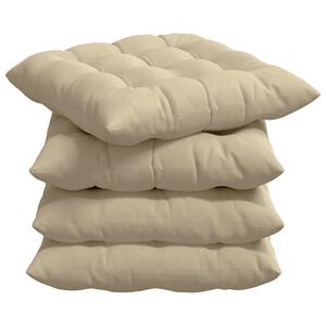 vidaXL Coussins de si&egrave;ge 4 pc Microfibre Cr&egrave;me 40 x 40 x 6 cm