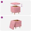 vidaXL Pouf de rangement avec coussin Rose 40 x 40 x 45 cm Velours
