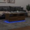 vidaXL Table basse avec lumières LED chêne artisanal 90x49x40 cm