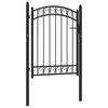 vidaXL Portail de cl&ocirc;ture EMMEN avec partie sup&eacute;rieure cintr&eacute;e, acier 100&nbsp;x&nbsp;98,5&nbsp;cm, noir