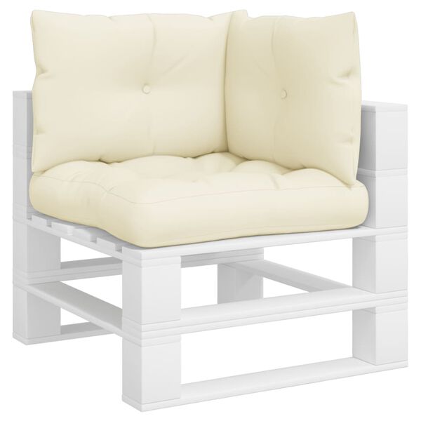 vidaXL Coussins de palette lot de 3 cr&egrave;me tissu