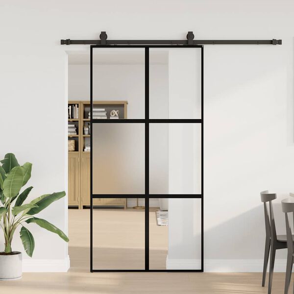 vidaXL Porte coulissante avec kit de quincaillerie noir 102,5x205 cm