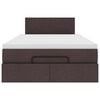 vidaXL Lit ottoman avec matelas marron fonc&eacute; 120x200 cm tissu