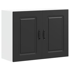 vidaXL Armoire murale de cuisine Kalmar noir bois d'ing&eacute;nierie