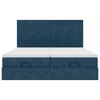 VidaXL Cadre de lit ottoman avec matelas bleu fonc&eacute; 180x200 cm velours