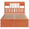 vidaXL Cadre de lit sans matelas cire marron 135x190cm bois pin massif
