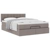vidaXL Lit ottoman avec matelas taupe 140x190 cm tissu