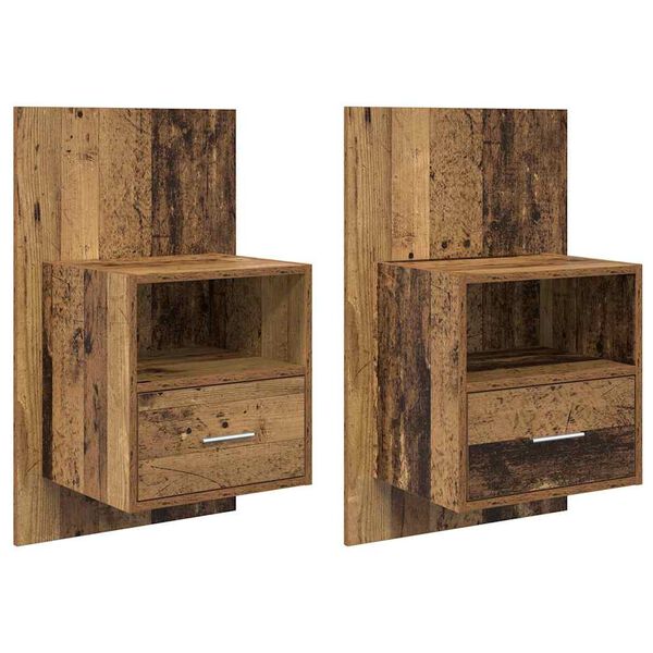 vidaXL Cabinet de chevet 2 pcs Bois ancien 50 x 32.5 x 80cm