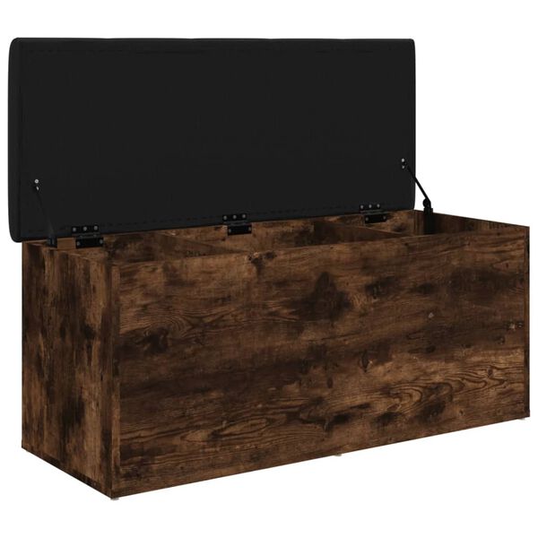 vidaXL Banc de rangement ch&ecirc;ne fum&eacute; 102x42x45 cm bois d'ing&eacute;nierie