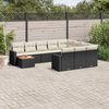 vidaXL Salon de jardin 11 pcs avec coussins noir r&eacute;sine tress&eacute;e