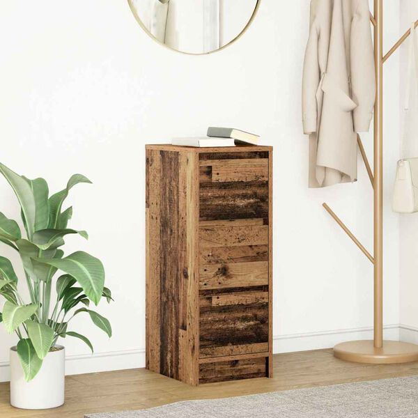 vidaXL Buffet vieux bois 29,5x34x76 cm bois d'ingénierie