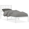 vidaXL Cadre de lit m&eacute;tal sans matelas avec t&ecirc;te de lit blanc 75x190cm