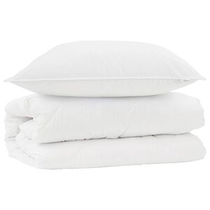 vidaXL Ensemble de Duvet avec oreiller 2 pi&egrave;ces Blanc Microfibre