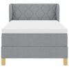 vidaXL Lit &agrave; ressorts avec matelas Gris clair 90 x 190 cm tissu