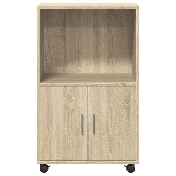 vidaXL Armoire à roulettes chêne sonoma 55x40x91 cm bois d'ingénierie