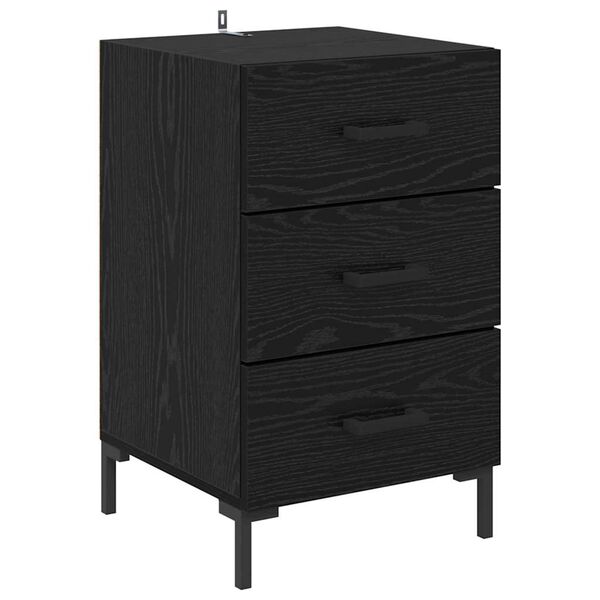 vidaXL Cabinet de chevet Ch&ecirc;ne noir 40 x 40 x 66 cm Bois d'ing&eacute;nierie