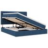 vidaXL Lit avec rangement et matelas Bleu 180 x 200 cm tissu