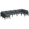 vidaXL Ensemble de canap&eacute; de jardin 7 pc Noir Acier