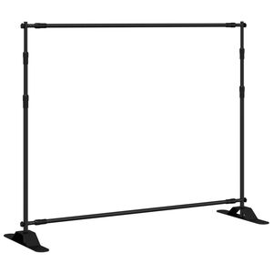 vidaXL Support de toile de fond noir 254x243 cm acier