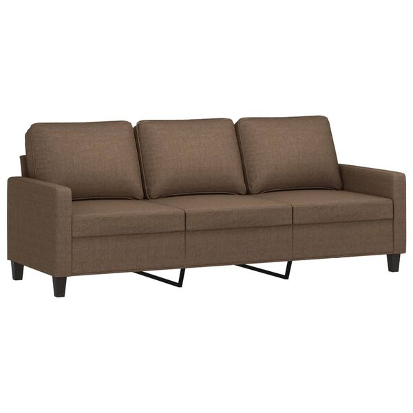 vidaXL Ensemble de canapés 3 pcs avec coussins Marron Tissu