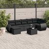 vidaXL Salon de jardin 8 pcs avec coussins noir r&eacute;sine tress&eacute;e