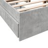 vidaXL Cadre de lit avec tiroirs sans matelas gris b&eacute;ton 140x190 cm