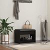 vidaXL Banc d'entr&eacute;e avec coussin Ch&ecirc;ne Noir 63 x 38 x 45 cm
