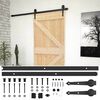 vidaXL Porte coulissante Naturel et noir 90 x 210 cm