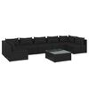 vidaXL Salon de jardin 8 pcs avec coussins R&eacute;sine tress&eacute;e Noir