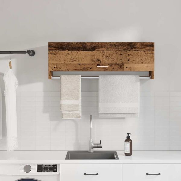 vidaXL Garde-robe vieux bois 100x32,5x35 cm bois d'ing&eacute;nierie