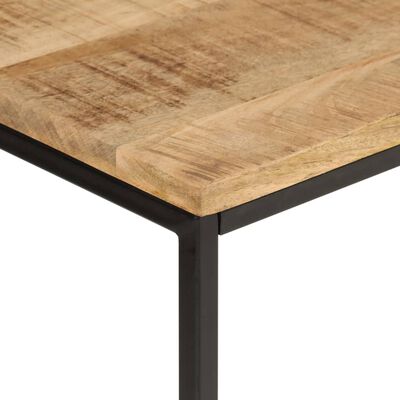 vidaXL Table console 90x30x75 cm bois de manguier massif brut et fer