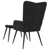 vidaXL Chaise de relaxation avec tabouret Noir Velours