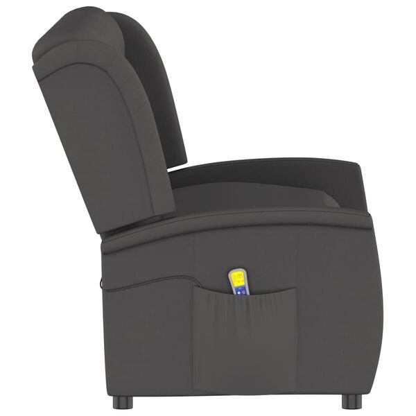 vidaXL Fauteuil de massage inclinable à 4 places gris foncé