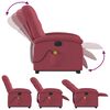 vidaXL Fauteuil inclinable de massage &eacute;lectrique Rouge bordeaux Tissu