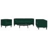 vidaXL Ensemble de canap&eacute; Chesterfield et traversins 3 pcs vert fonc&eacute;