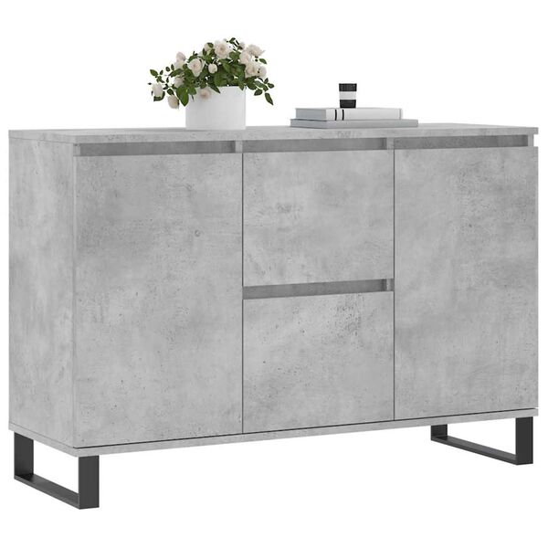 vidaXL Buffet gris béton 101,5x35x70 cm bois d'ingénierie