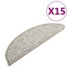 vidaXL Tapis de marches d'escalier 15 pcs Gris clair 56x17x3 cm