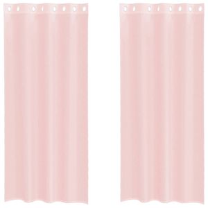 vidaXL Rideaux en voile avec &oelig;illets 2 pcs rose clair 140x245 cm