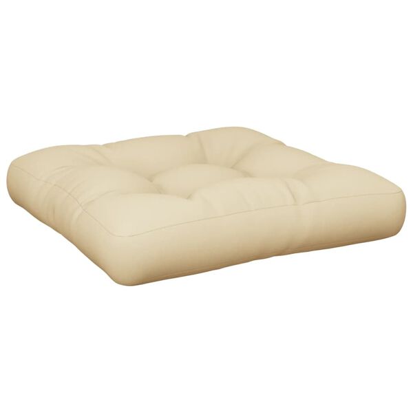 vidaXL Coussin de palette beige 60x60x12 cm tissu