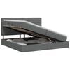 vidaXL Lit avec rangement et matelas Gris fonc&eacute; 200 x 200 cm tissu
