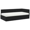vidaXL Cadre de lit d'angle avec matelas 2 pcs Noir Velours