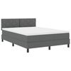 vidaXL Lit &agrave; ressorts avec bandes LED Gris fonc&eacute; 140 x 190 cm tissu