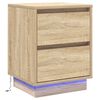 vidaXL Cabinet de chevet Ch&ecirc;ne Sonoma 39 x 34,5 x 50 cm